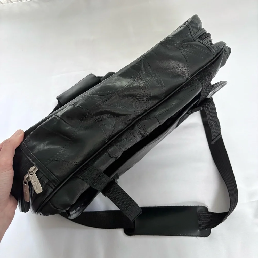 Black Leather Laptop Bag